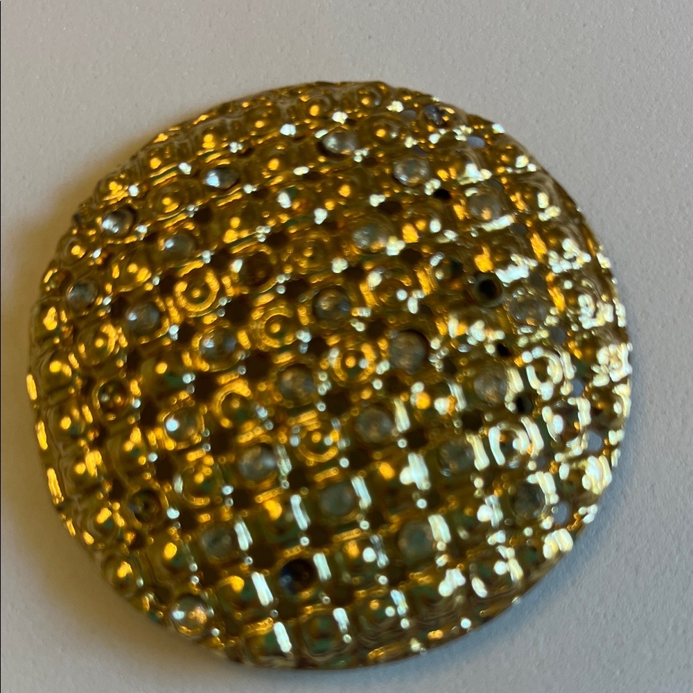 Gold Rhinestone Brooch